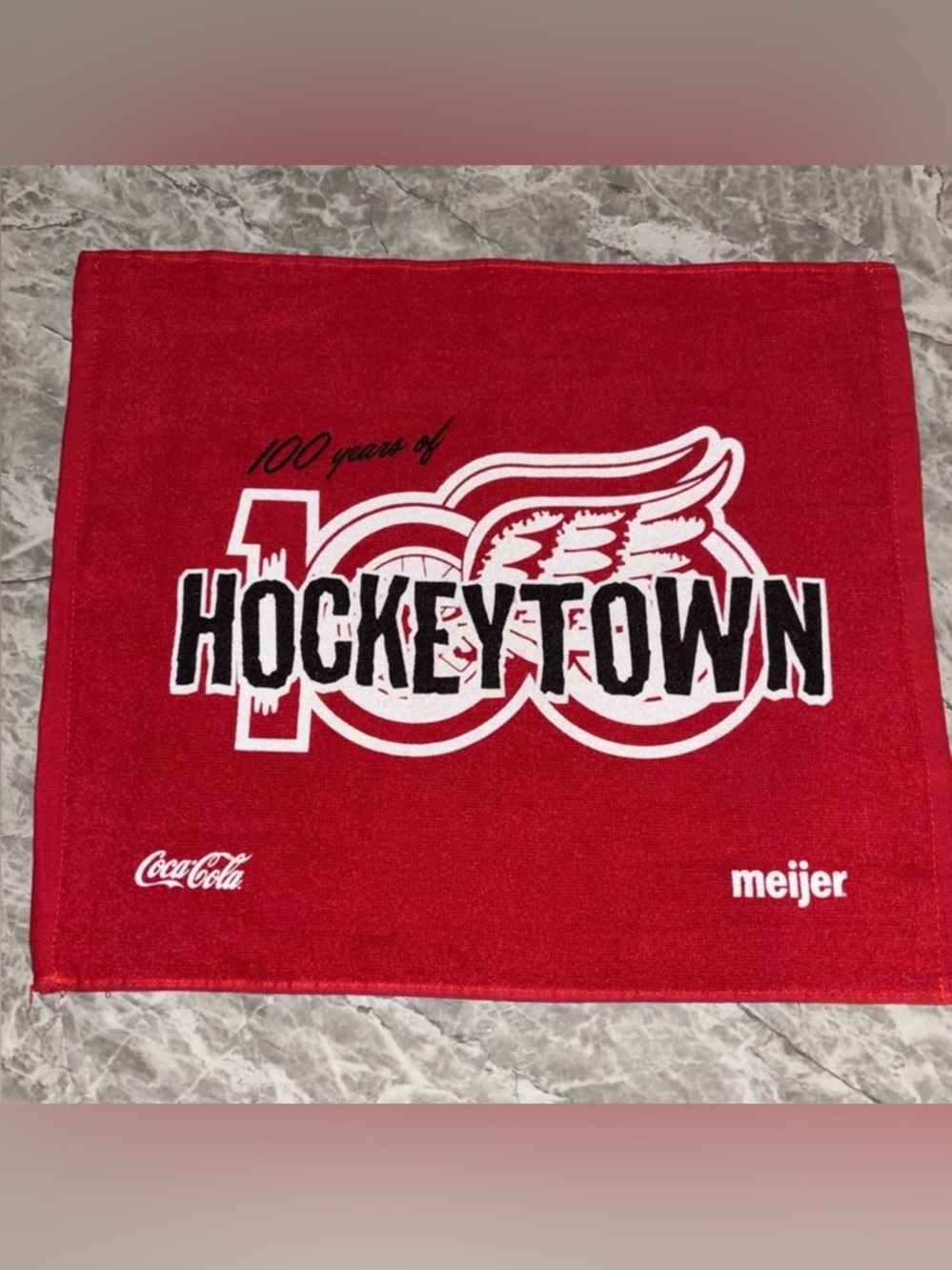 Detroit Red Wings Centennial “100 Years of Hockeytown” Opening Night Rally Towel